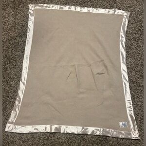 Lulu Moon Swaddle Baby Blanket Waffle Satin Trim Tan Lovey Security